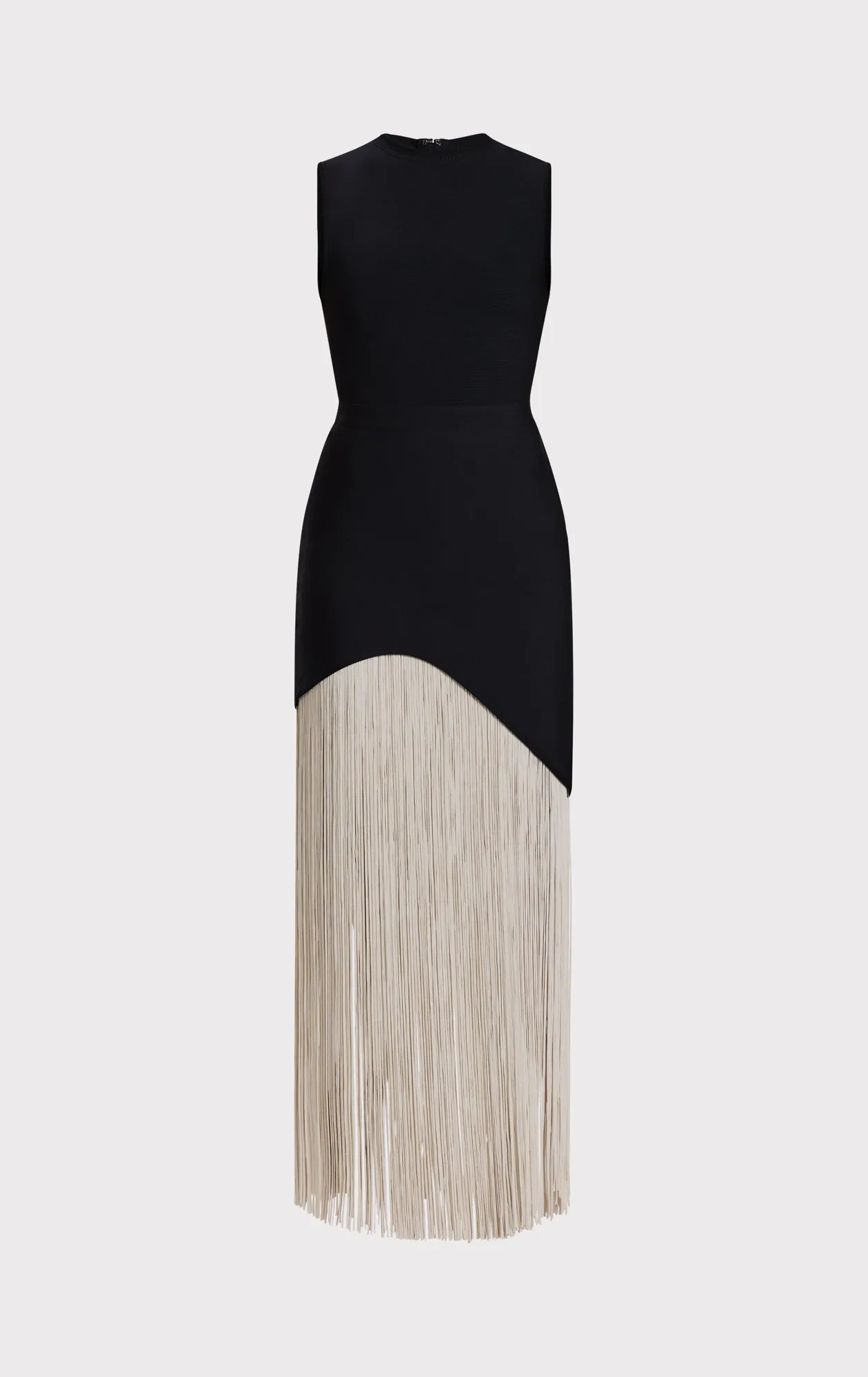 CREW NECK S/L ASYMMETRIC HEM FRINGE GOWN sold by Herve Leger product image thumbnail 2