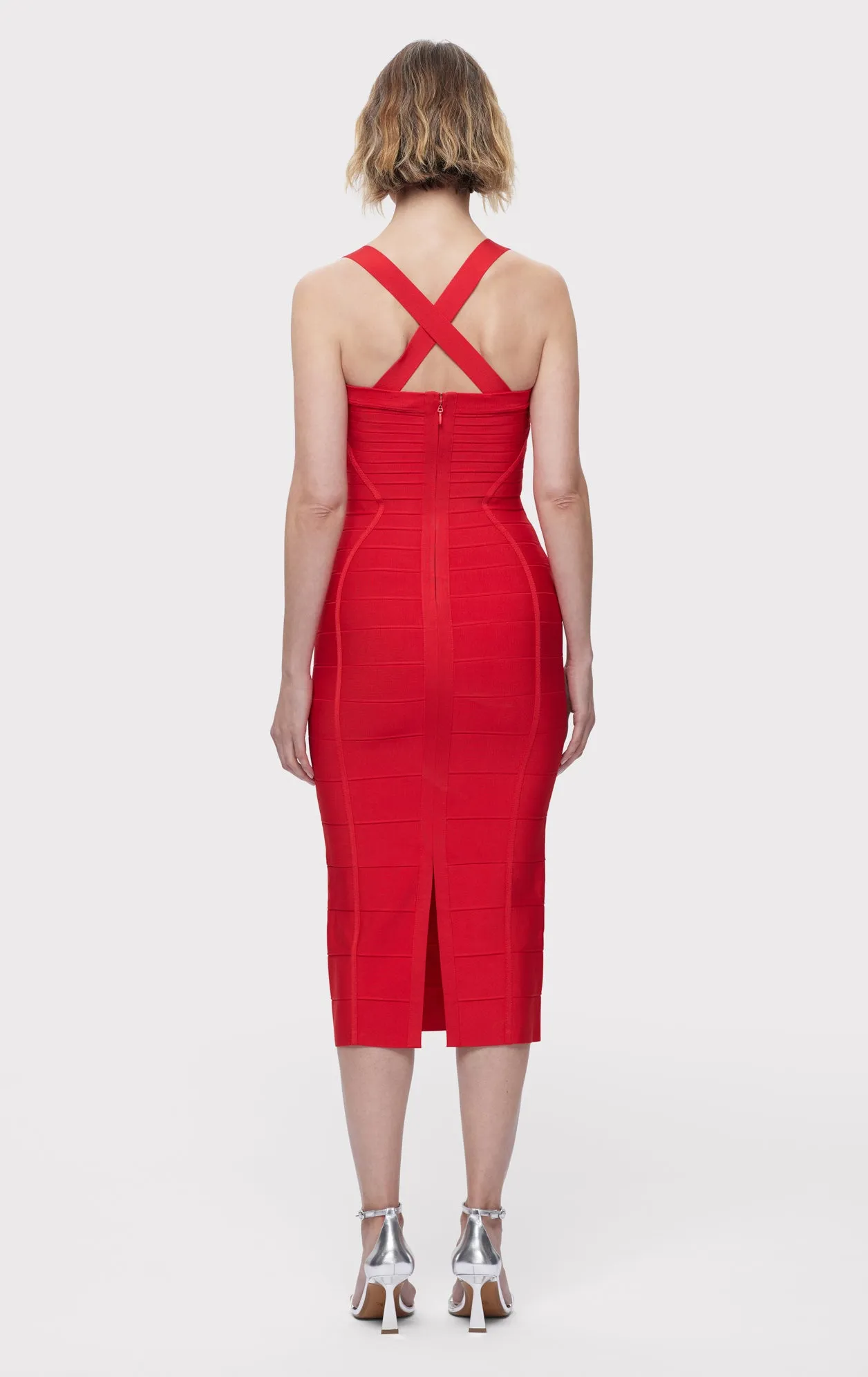 S/L CROSS BACK BANDAGE MIDI DRESS sold by Herve Leger product image thumbnail 5