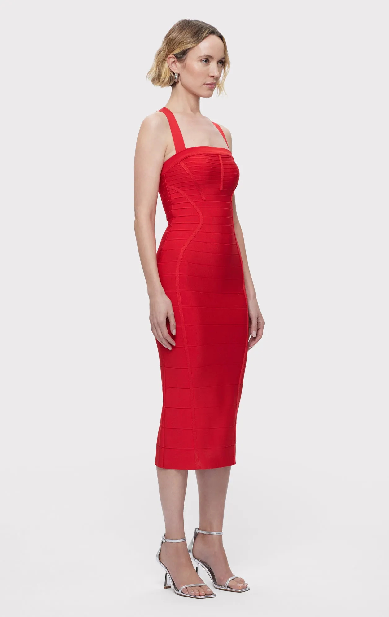 S/L CROSS BACK BANDAGE MIDI DRESS sold by Herve Leger product image thumbnail 3