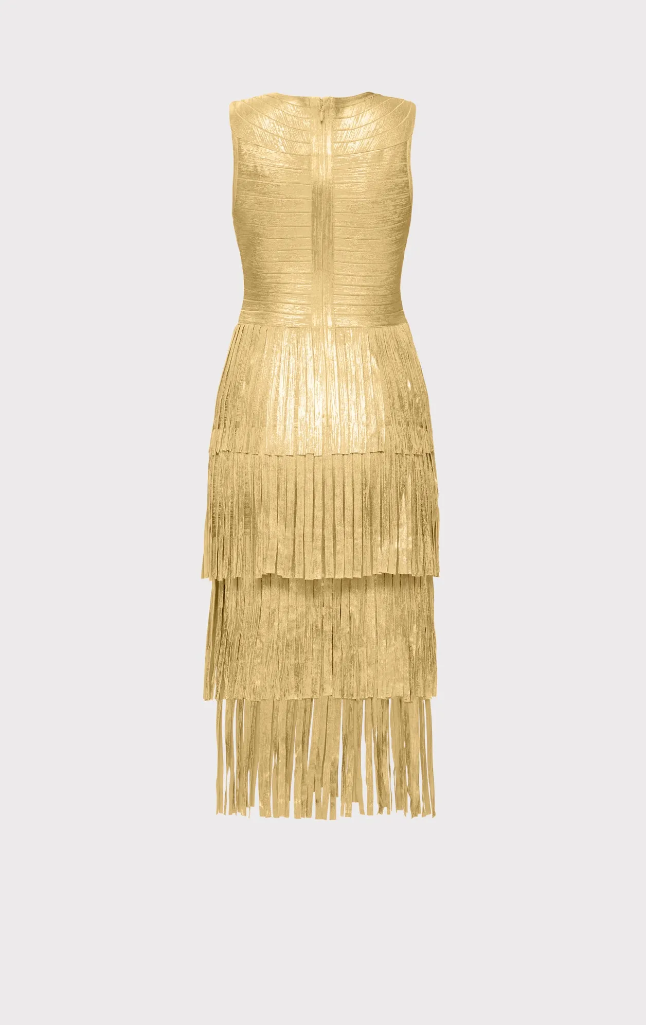 V NECK FOIL FRINGE MIDI DRESS sold by Herve Leger product image thumbnail 3