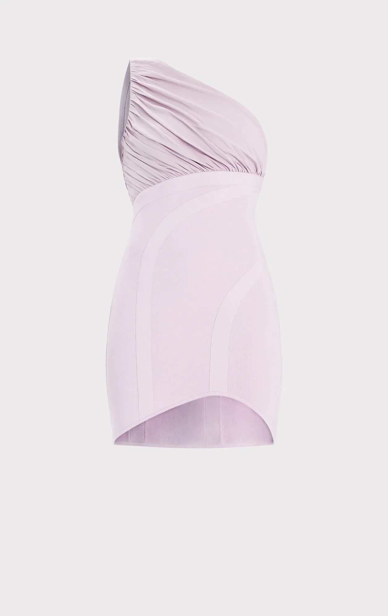 RUCHED WOVEN MIX ONE SHOULDER MINI DRESS sold by Herve Leger product image thumbnail 2