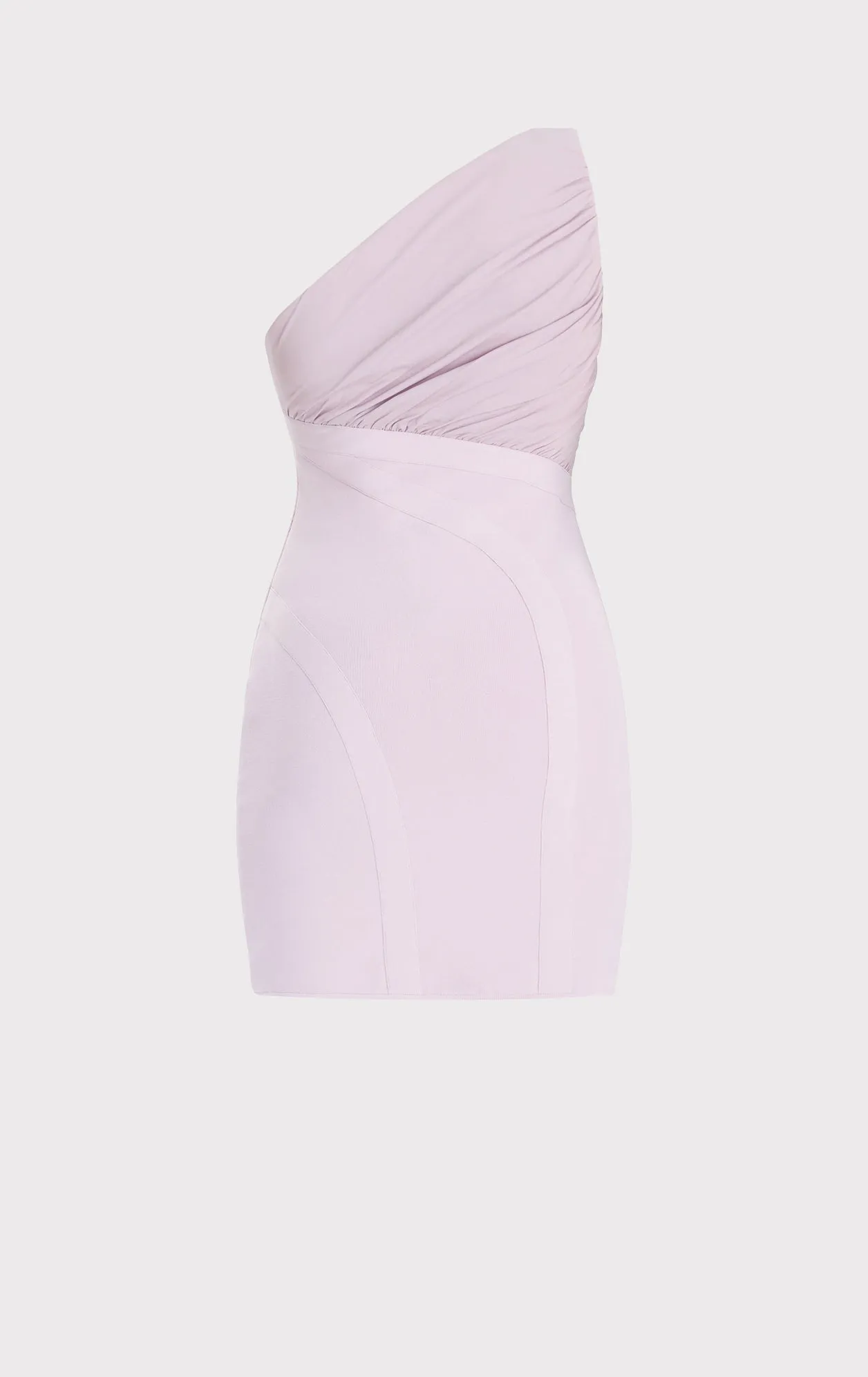 RUCHED WOVEN MIX ONE SHOULDER MINI DRESS sold by Herve Leger product image thumbnail 3