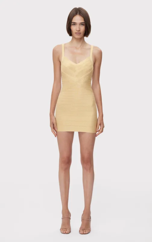 ICON METALLIC BANDAGE BUSTIER MINI DRESS sold by Herve Leger