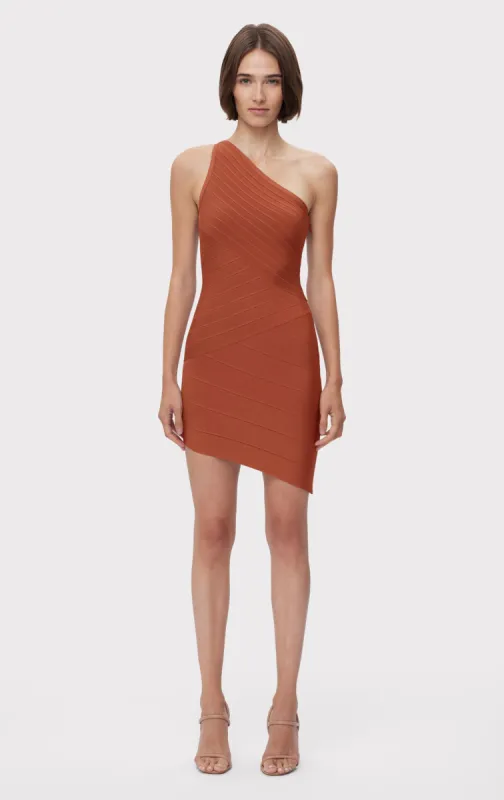 ASYMMETRICAL S/L MINI DRESS made by Herve Leger