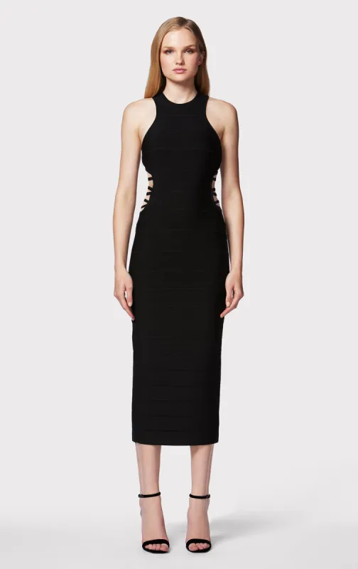 BANDAGE MIDI DRESS W/ STRAPPY HARDWARE sold by Herve Leger