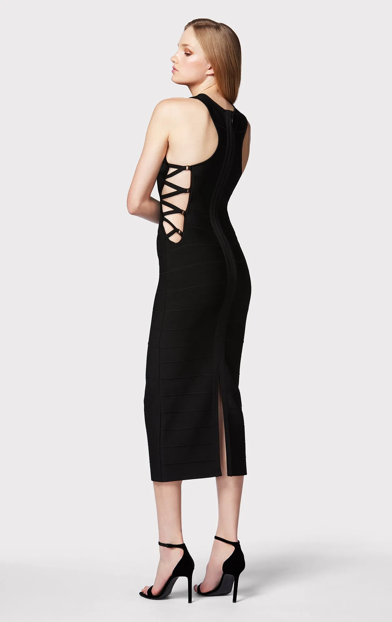 BANDAGE MIDI DRESS W/ STRAPPY HARDWARE sold by Herve Leger product image thumbnail 5