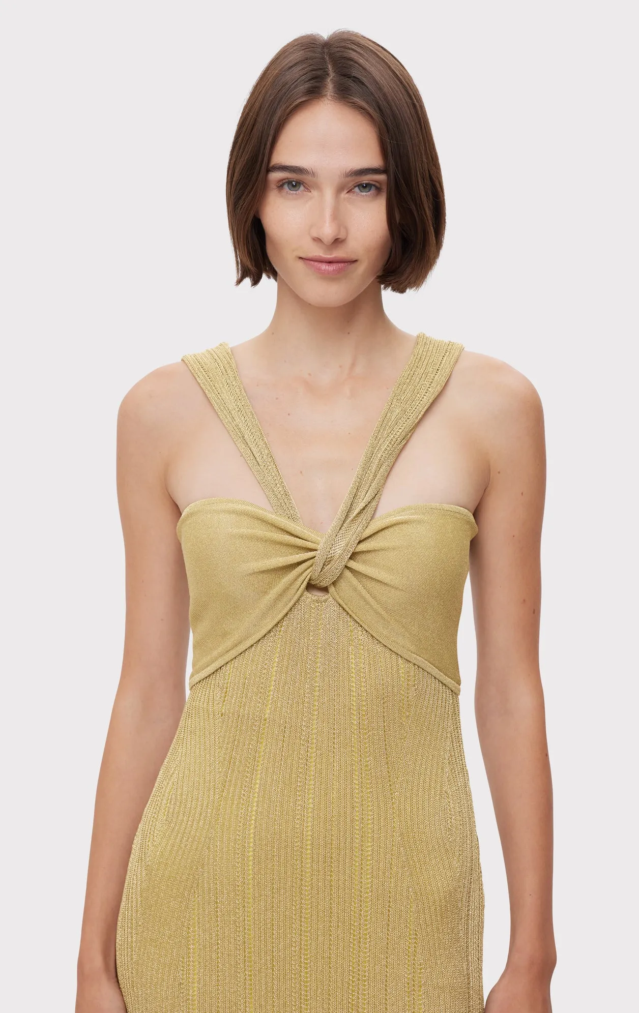 METALLIC TEXTURED RIB GOWN sold by Herve Leger product image thumbnail 4