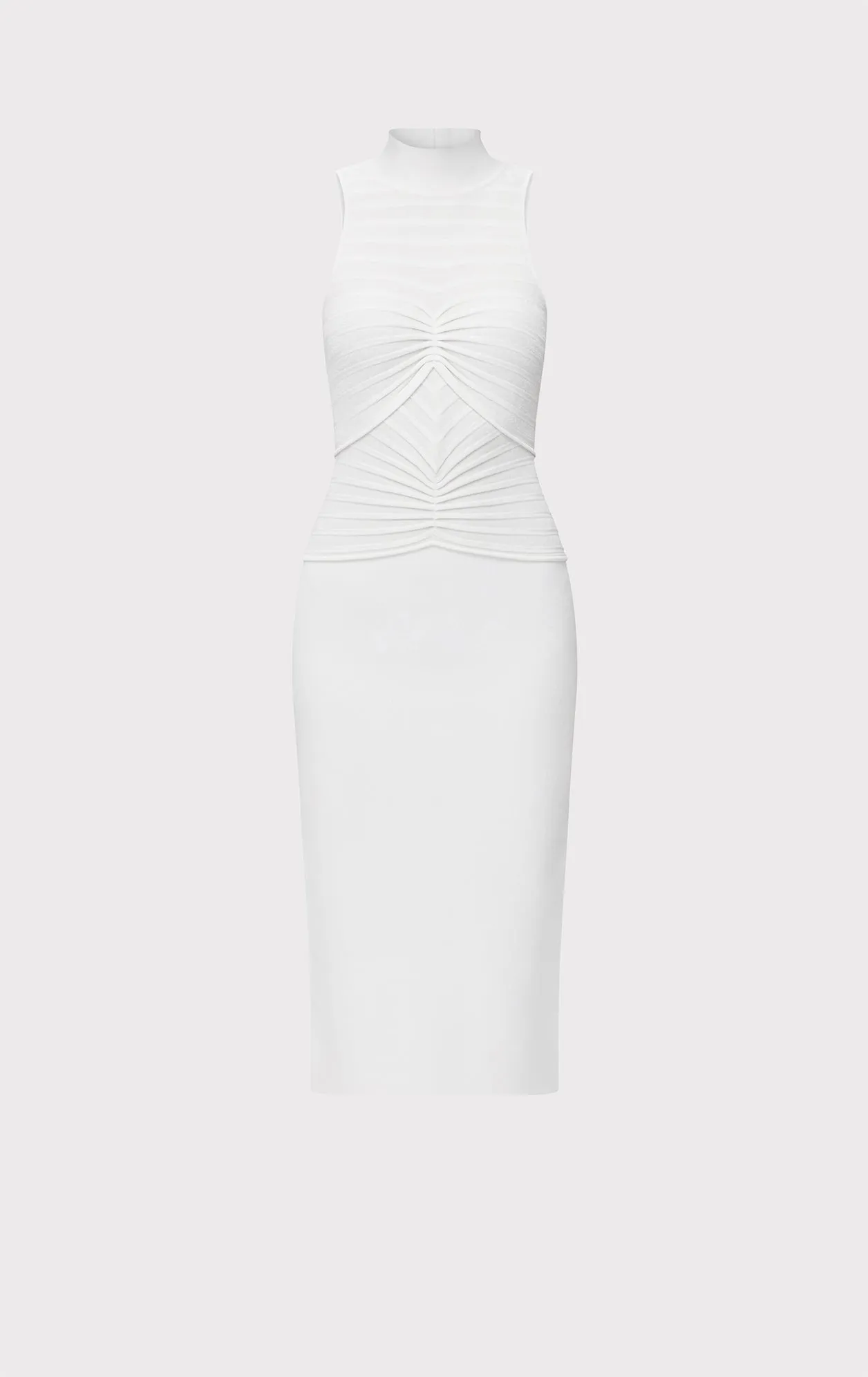 GATHERED CHENILLE STRIPE S/L MIDI DRESS sold by Herve Leger product image thumbnail 2