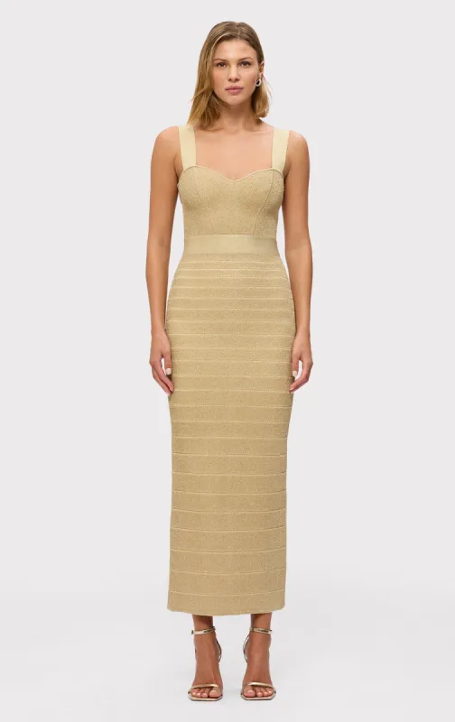 THE METALLIC EVA GOWN sold by Herve Leger