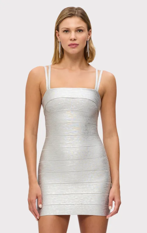THE METALLIC SADIE DRESS sold by Herve Leger