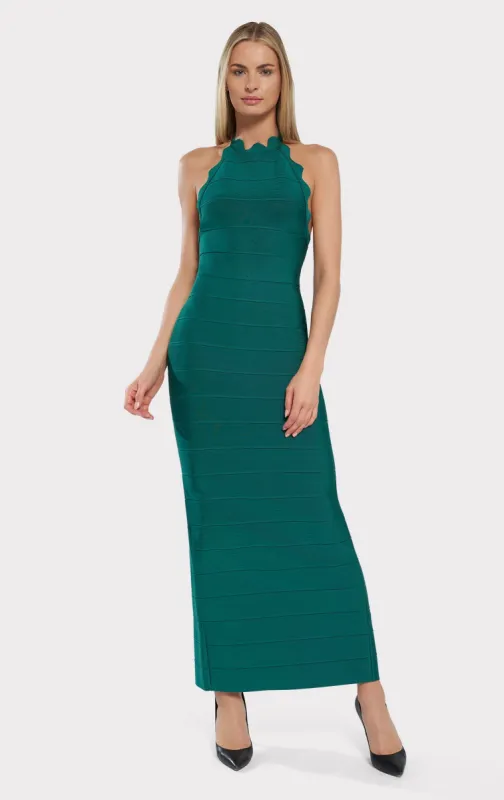 SCALLOP EDGE GOWN made by Herve Leger