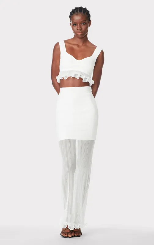 SHEER LAYERED MAXI SKIRT W/ RUFFLE sold by Herve Leger