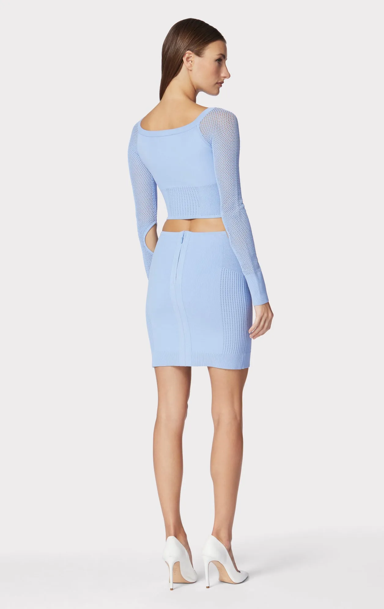 MIXED POINTELLE MINI SKIRT sold by Herve Leger product image thumbnail 5