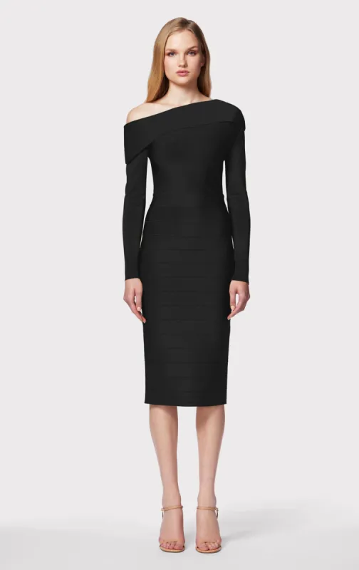 BANDAGE OFF SHOULDER MIDI DRESS sold by Herve Leger