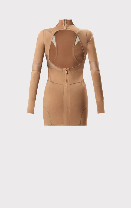 HERVÉ LÉGER X LAW ROACH SHEER INTARSIA MINI DRESS made by Herve Leger