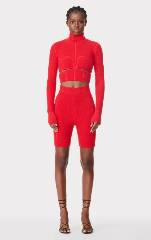 MOHAIR HIGH WAIST DOUBLE KNIT BIKE SHORTS sold by Herve Leger