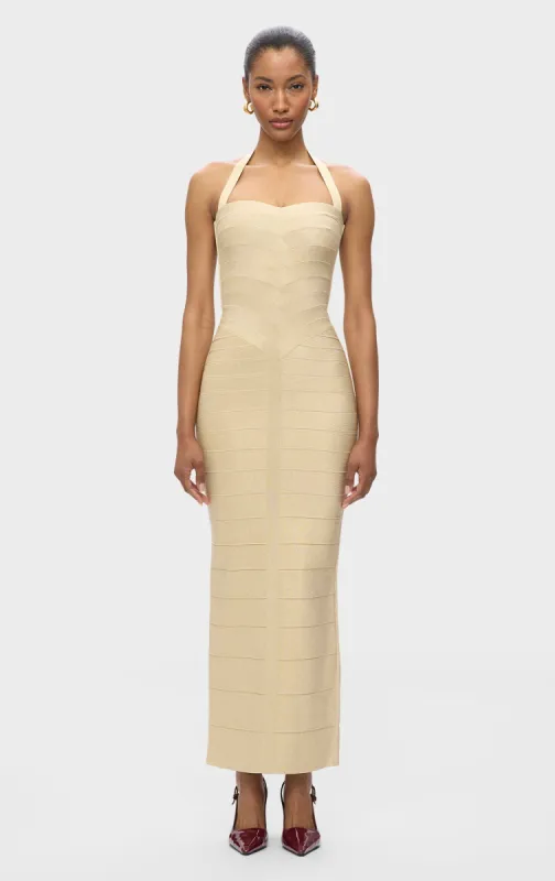 THE METALLIC IRIS GOWN sold by Herve Leger