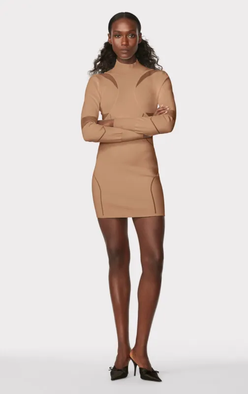 HERVÉ LÉGER X LAW ROACH SHEER INTARSIA MINI DRESS sold by Herve Leger