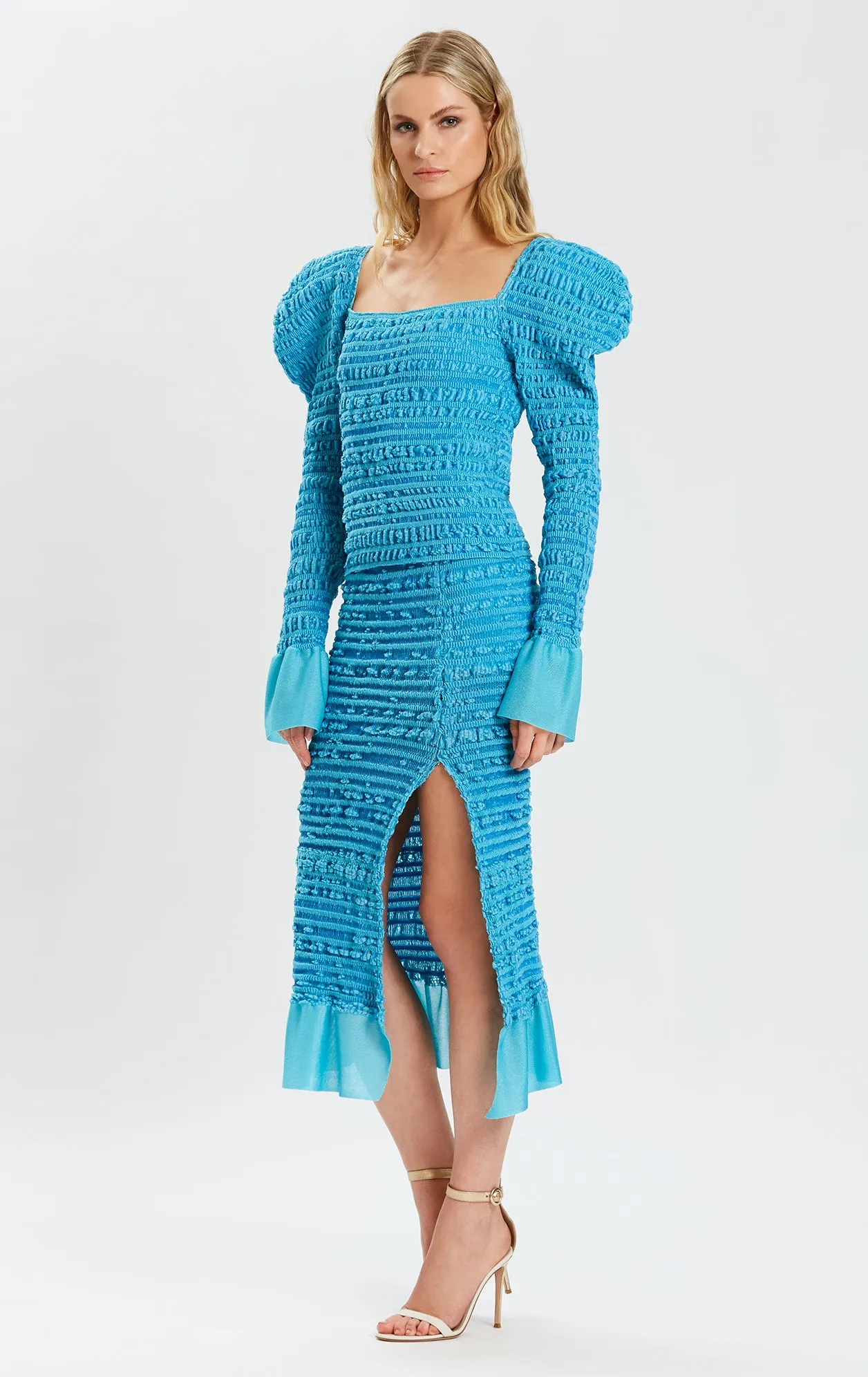 Textured Stitch Strong Shoulder Full Top sold by Herve Leger product image thumbnail 4