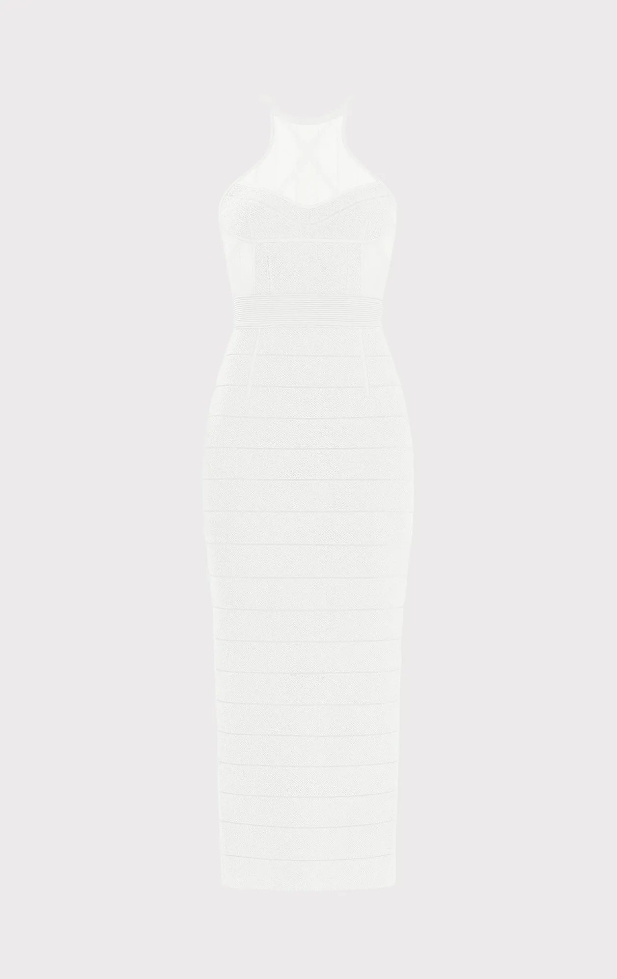 TEXTURED SHEER BUSTIER HALTER GOWN sold by Herve Leger product image thumbnail 2