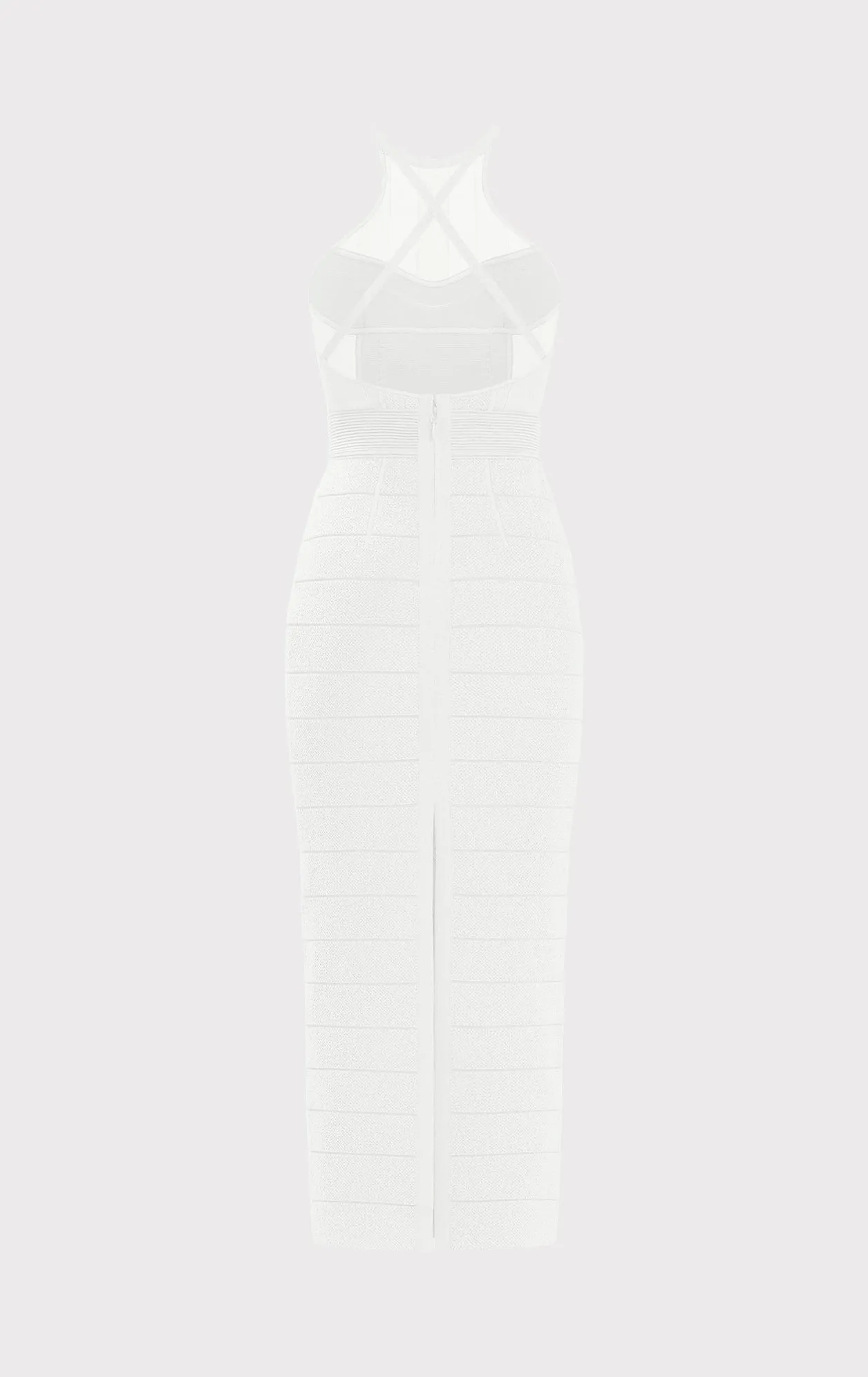 TEXTURED SHEER BUSTIER HALTER GOWN sold by Herve Leger product image thumbnail 3