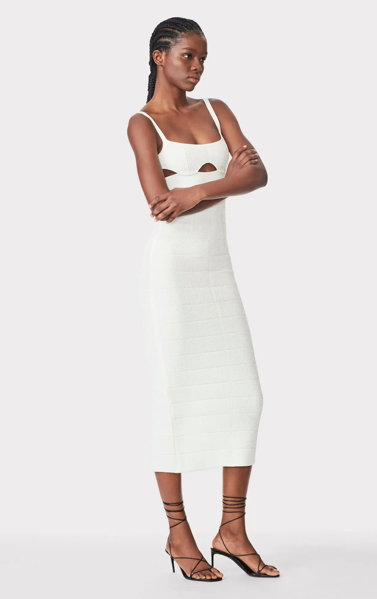 TEXTURED SHEER CUT OUT MIDI DRESS sold by Herve Leger product image thumbnail 4