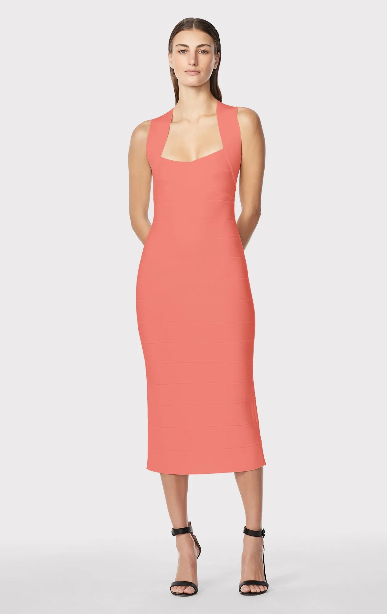 HALTER X BACK MIDI DRESS sold by Herve Leger