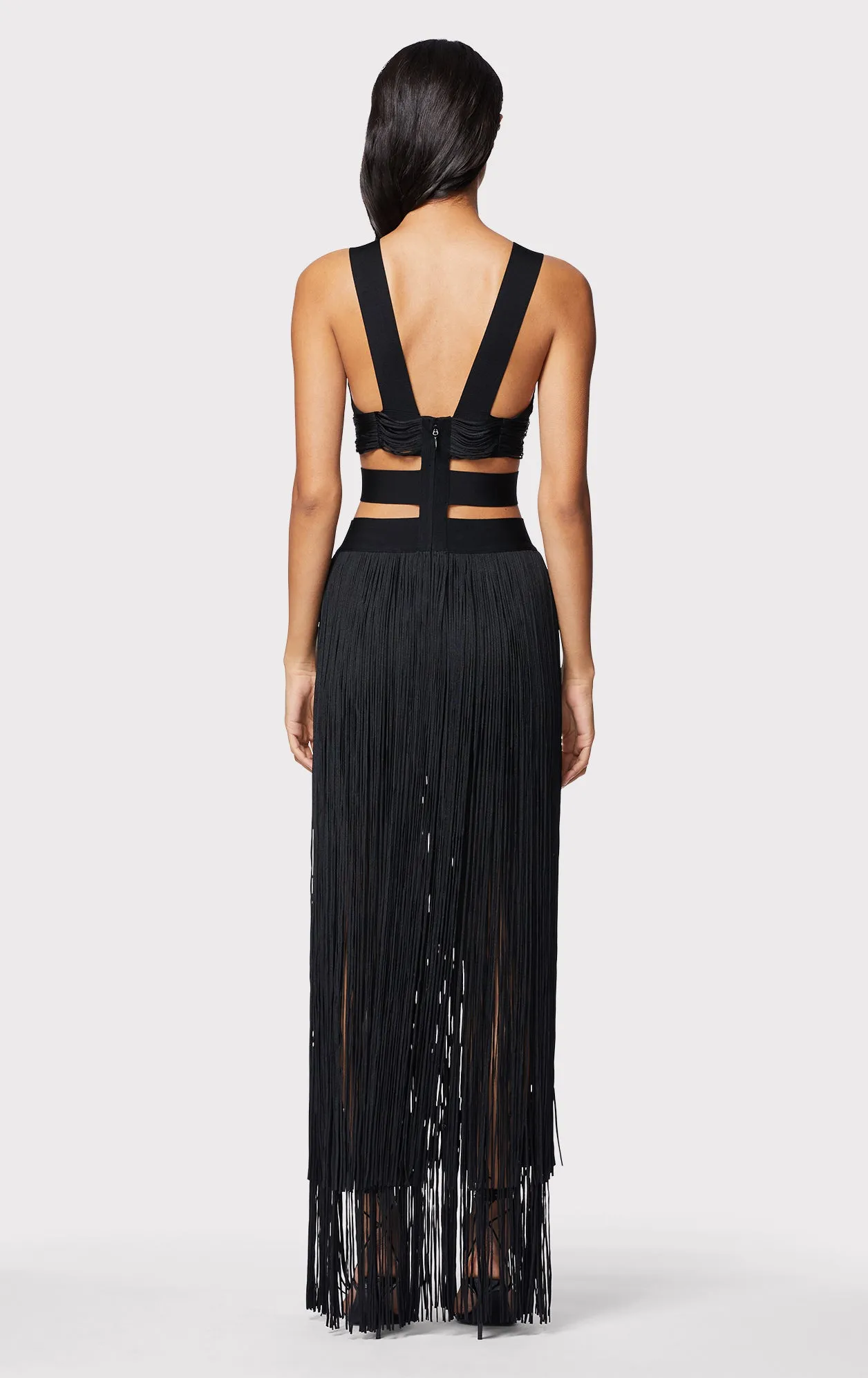 LOW WAIST BANDED FRINGE GOWN sold by Herve Leger product image thumbnail 5