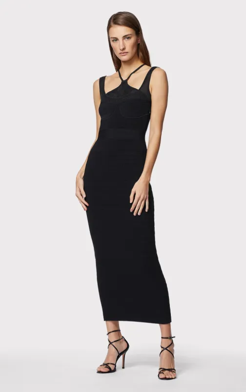GATHERED BUSTIER HALTER GOWN sold by Herve Leger