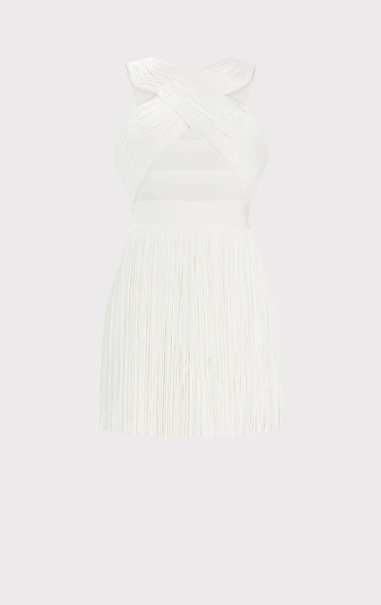 CROSSOVER HALTER FRINGE MINI DRESS sold by Herve Leger product image thumbnail 2