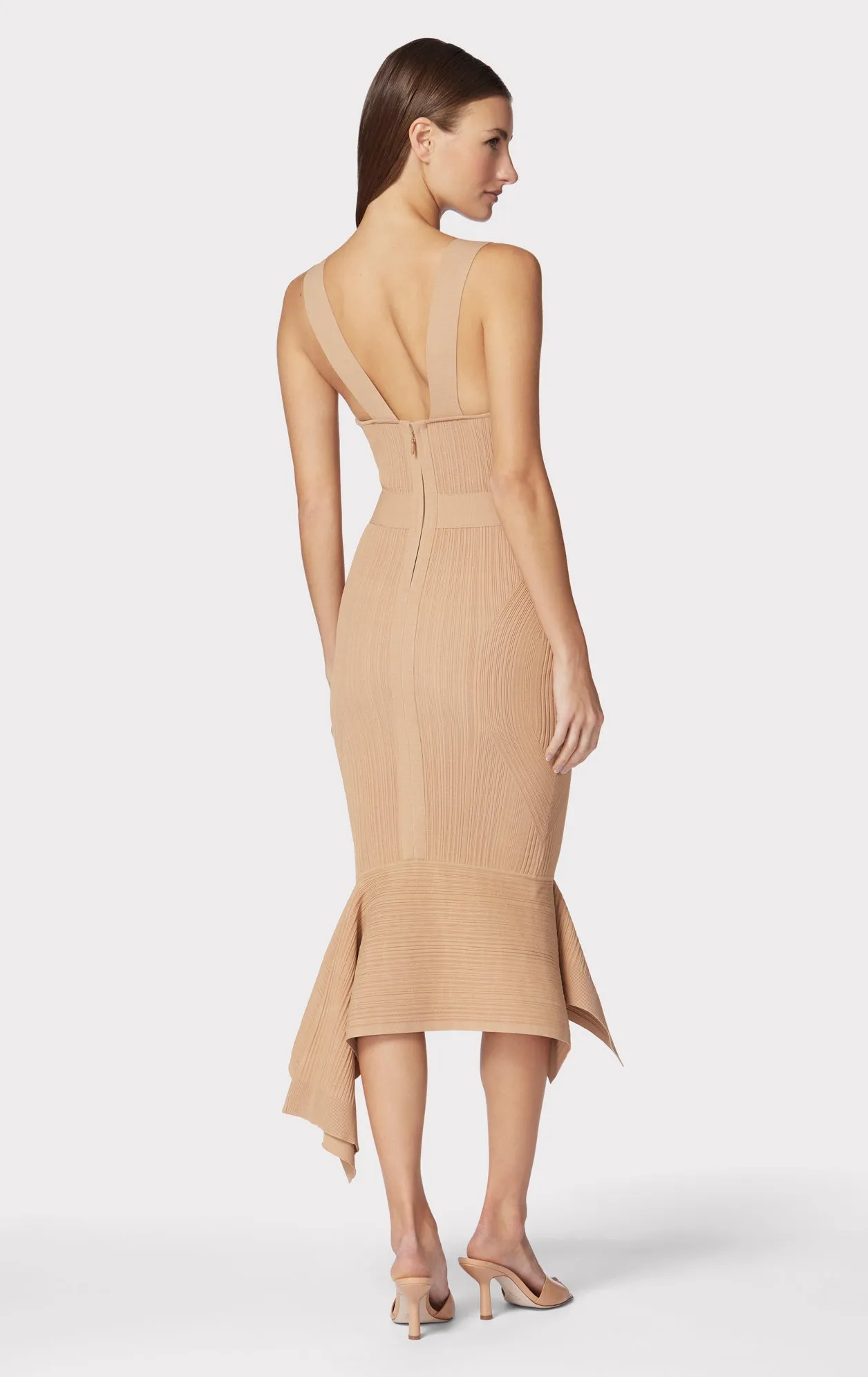 VARIEGATED RIB FISHTAIL MIDI DRESS sold by Herve Leger product image thumbnail 5