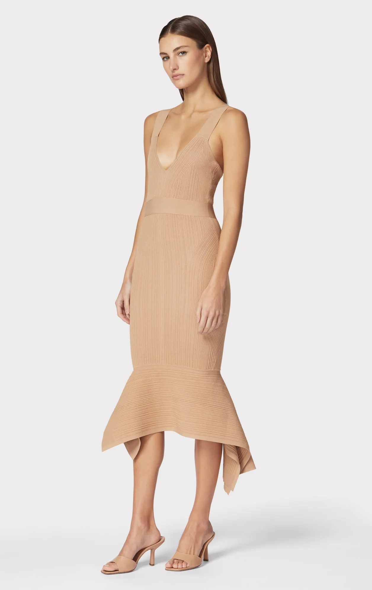 VARIEGATED RIB FISHTAIL MIDI DRESS sold by Herve Leger product image thumbnail 4