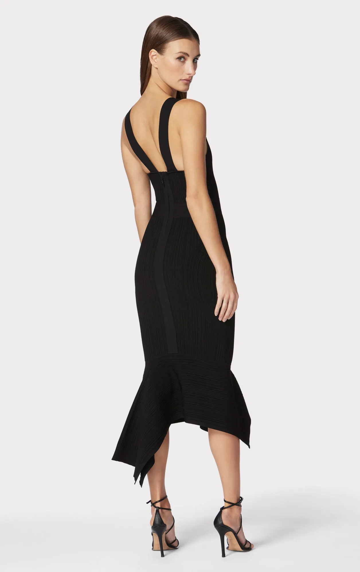 VARIEGATED RIB FISHTAIL MIDI DRESS sold by Herve Leger product image thumbnail 5