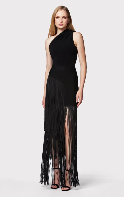 ASYMMETRICAL FRINGE MAXI SKIRT sold by Herve Leger