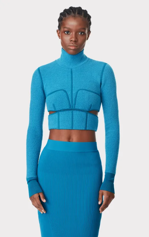 MOHAIR DOUBLE KNIT CROP TOP sold by Herve Leger
