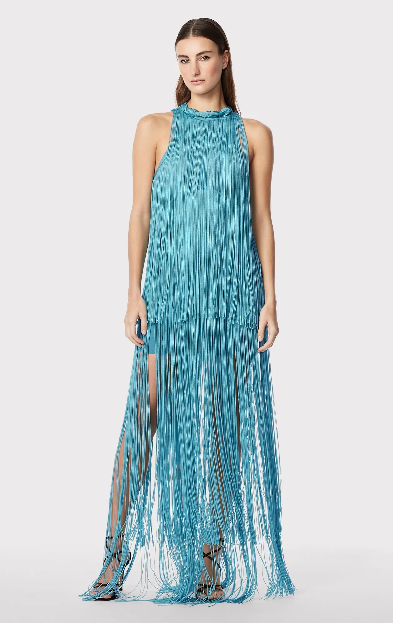 RACER SHEER FRINGE GOWN sold by Herve Leger
