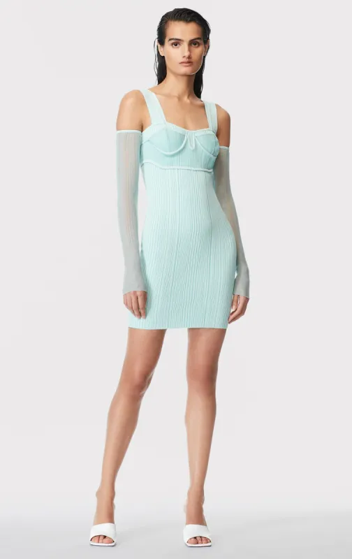 SHEER LAYERED RIB MINI DRESS sold by Herve Leger