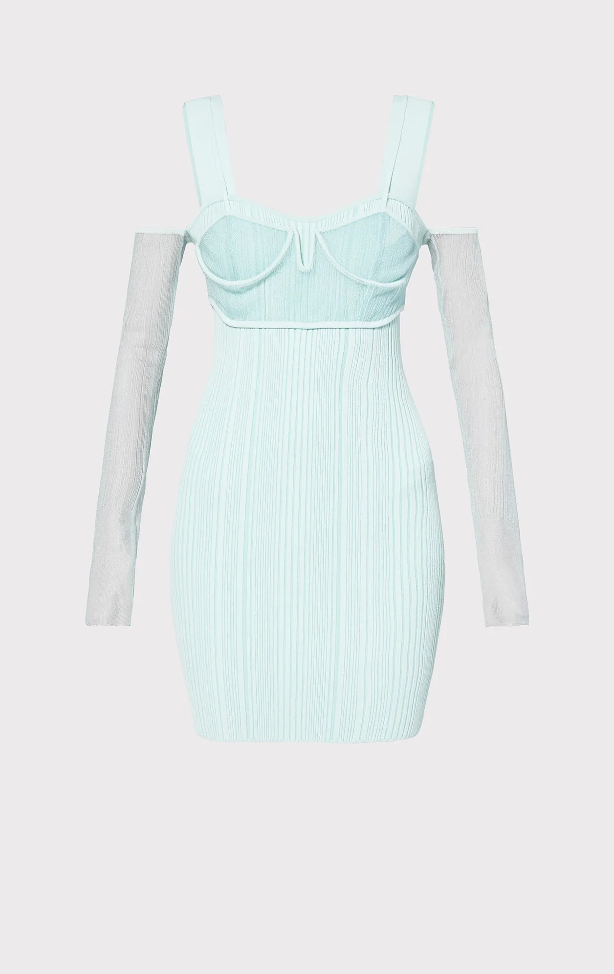 SHEER LAYERED RIB MINI DRESS sold by Herve Leger product image thumbnail 3
