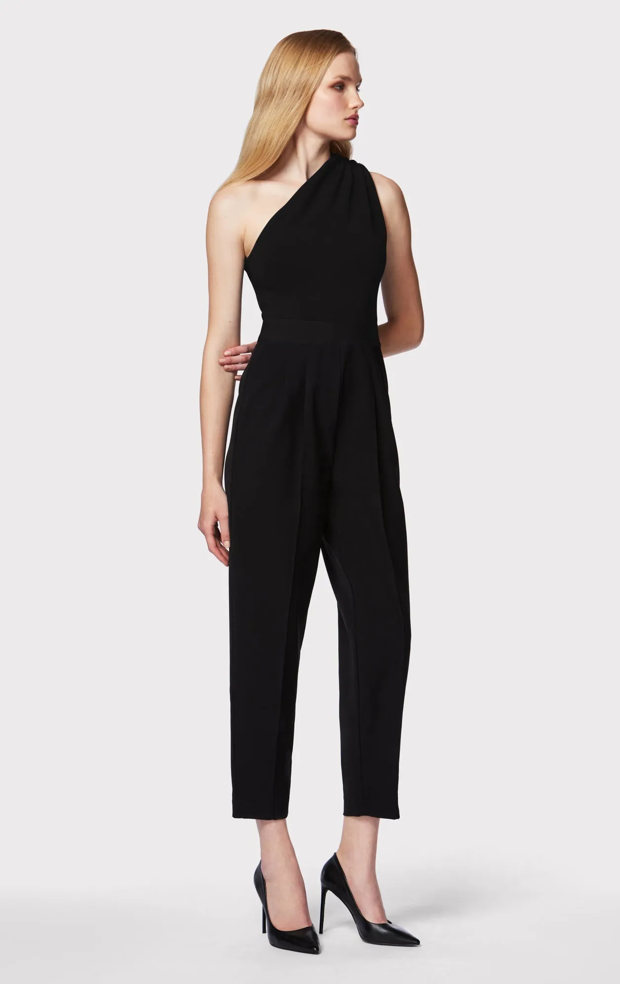 DRAPED MILANO ONE SHOULDER JUMPSUIT sold by Herve Leger product image thumbnail 4