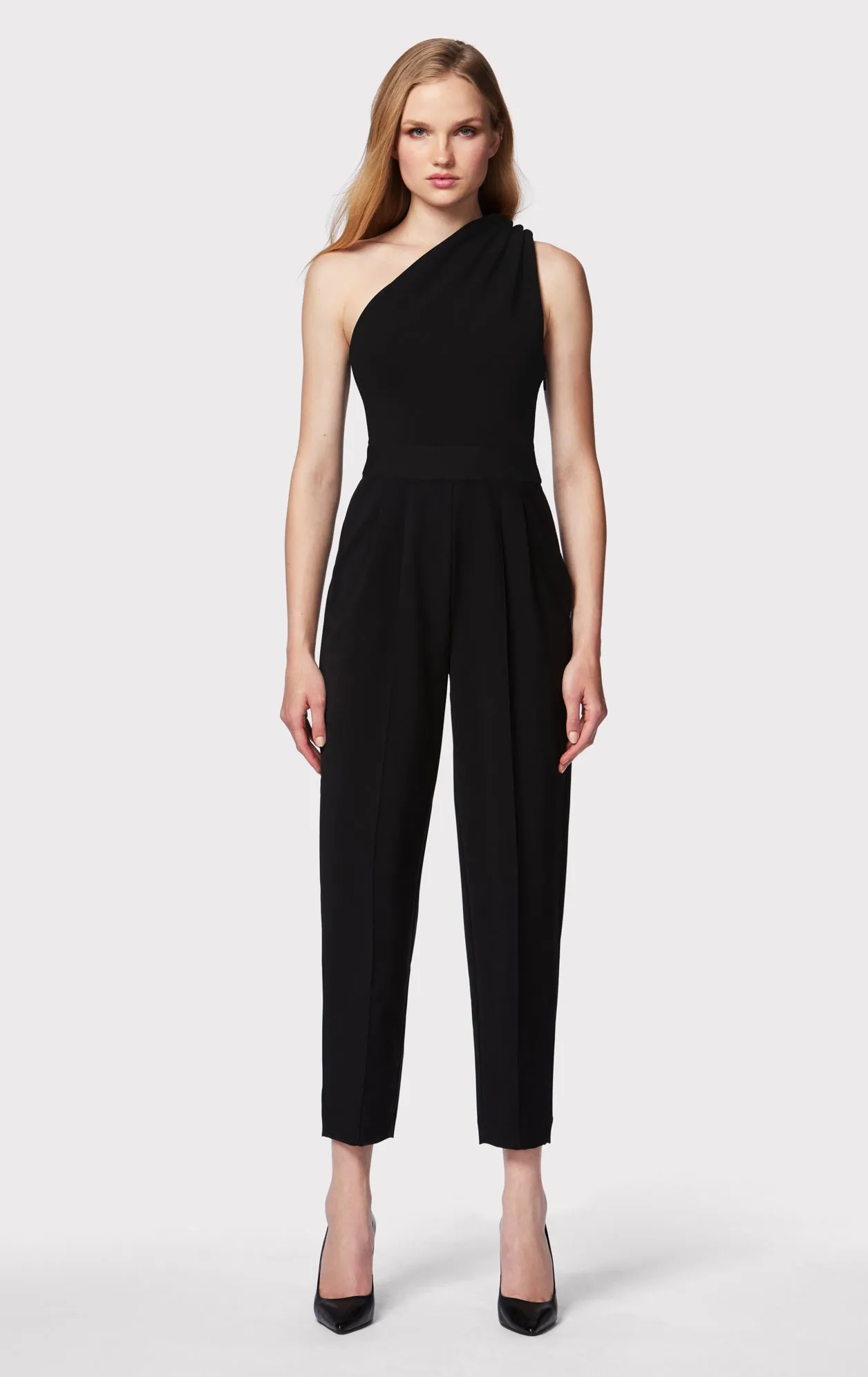 DRAPED MILANO ONE SHOULDER JUMPSUIT sold by Herve Leger