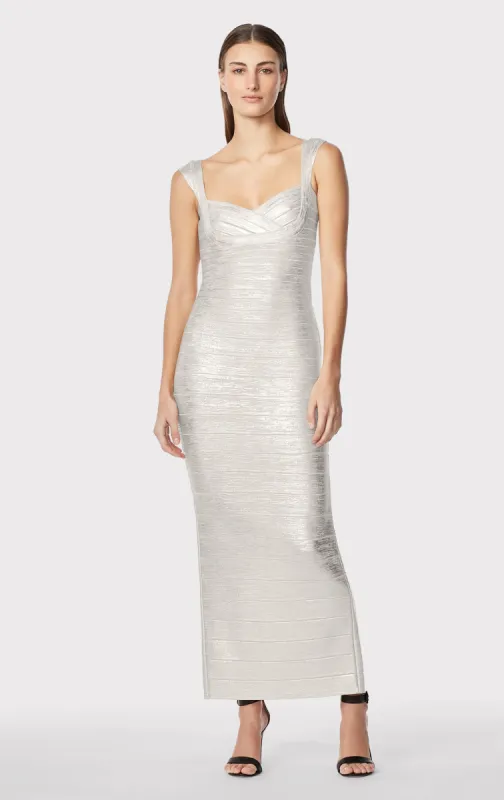 SWEETHEART BANDED FOIL GOWN sold by Herve Leger