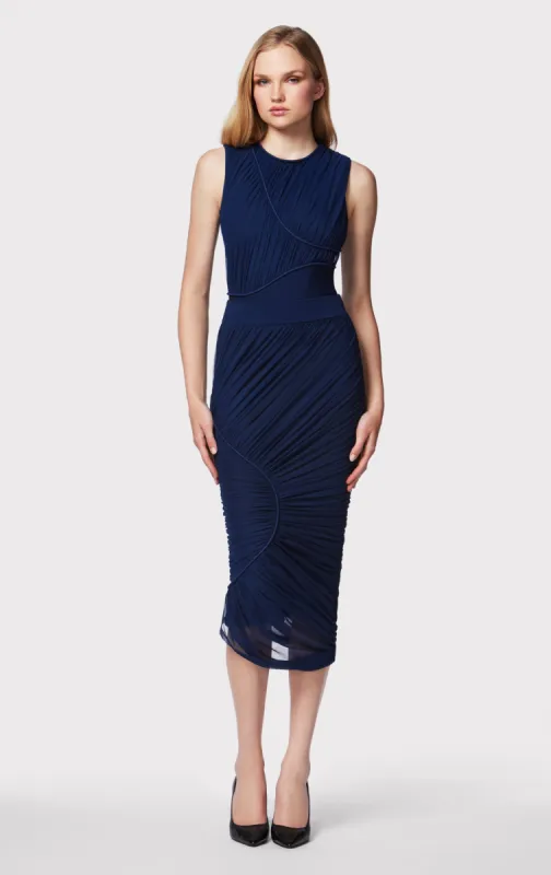 RUCHED MESH PENCIL SKIRT sold by Herve Leger