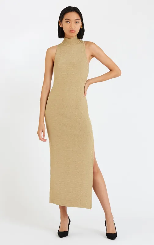 METALLIC DRAPED GOWN sold by Herve Leger
