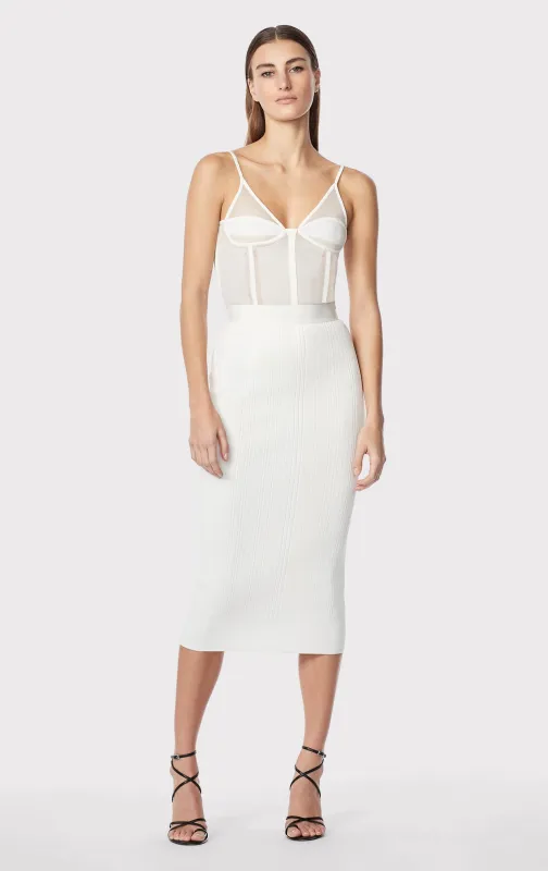 VARIEGATED RIB PLAITED PENCIL SKIRT sold by Herve Leger