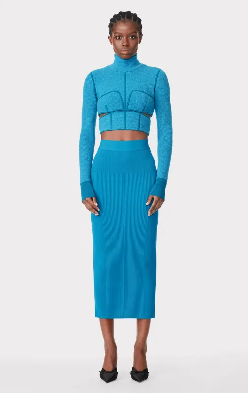MIXED RIB MIDI SKIRT sold by Herve Leger