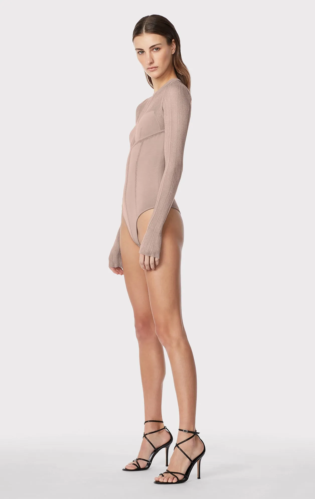 SHEER INTARSIA BUSTIER BODYSUIT sold by Herve Leger product image thumbnail 4