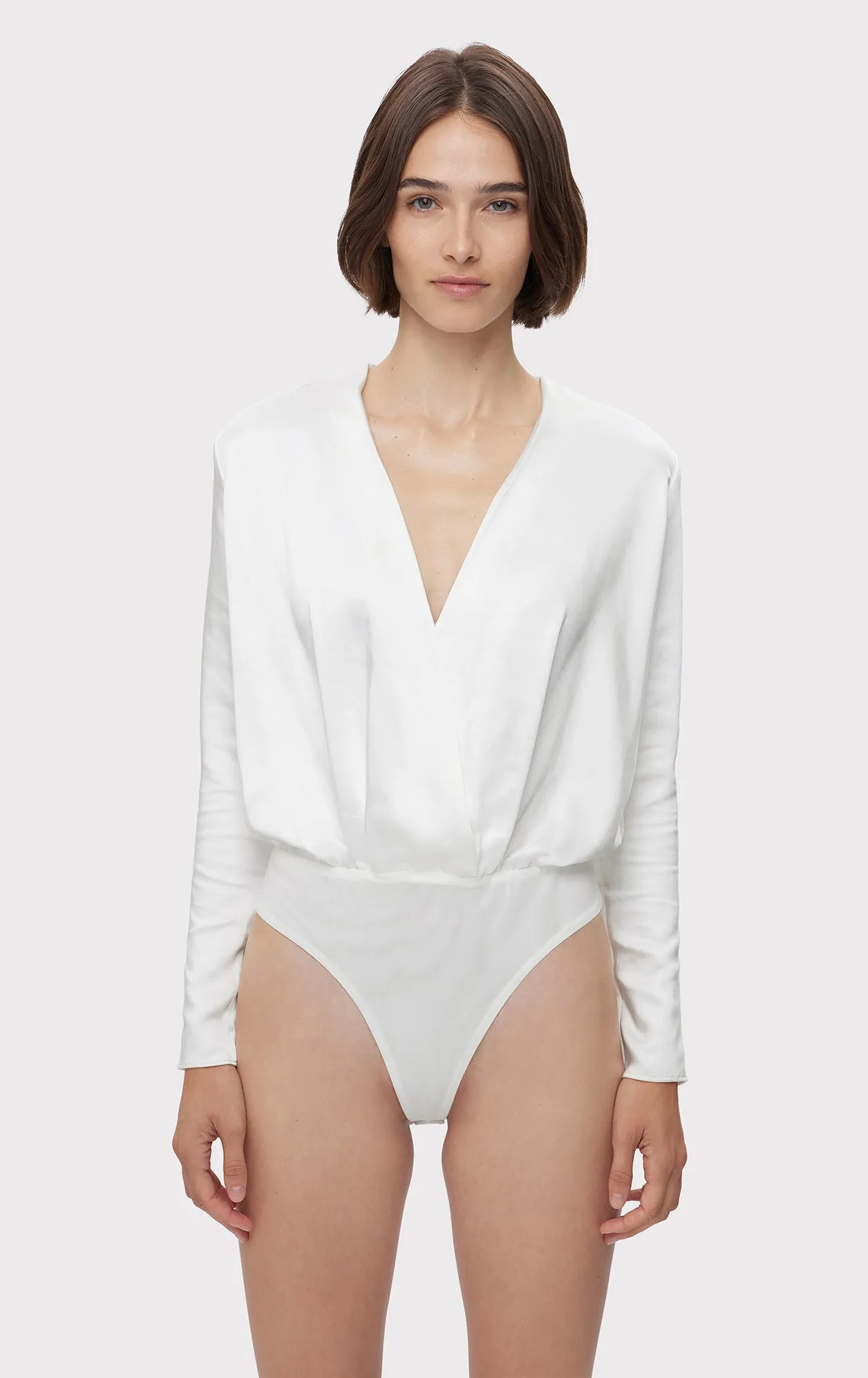 WRAP EFFECT L/S SATIN BODYSUIT sold by Herve Leger product image thumbnail 4