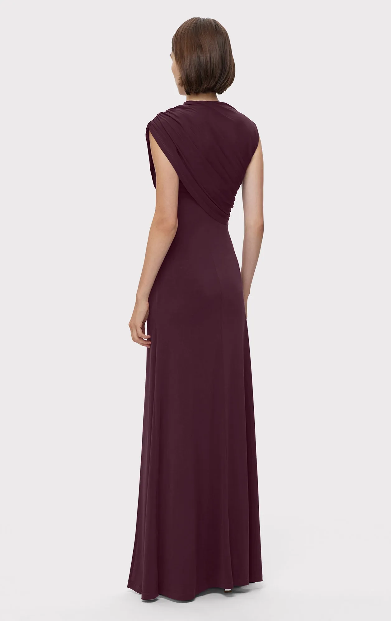 RUCHED MATTE JERSEY S/L DRAPED GOWN sold by Herve Leger product image thumbnail 4