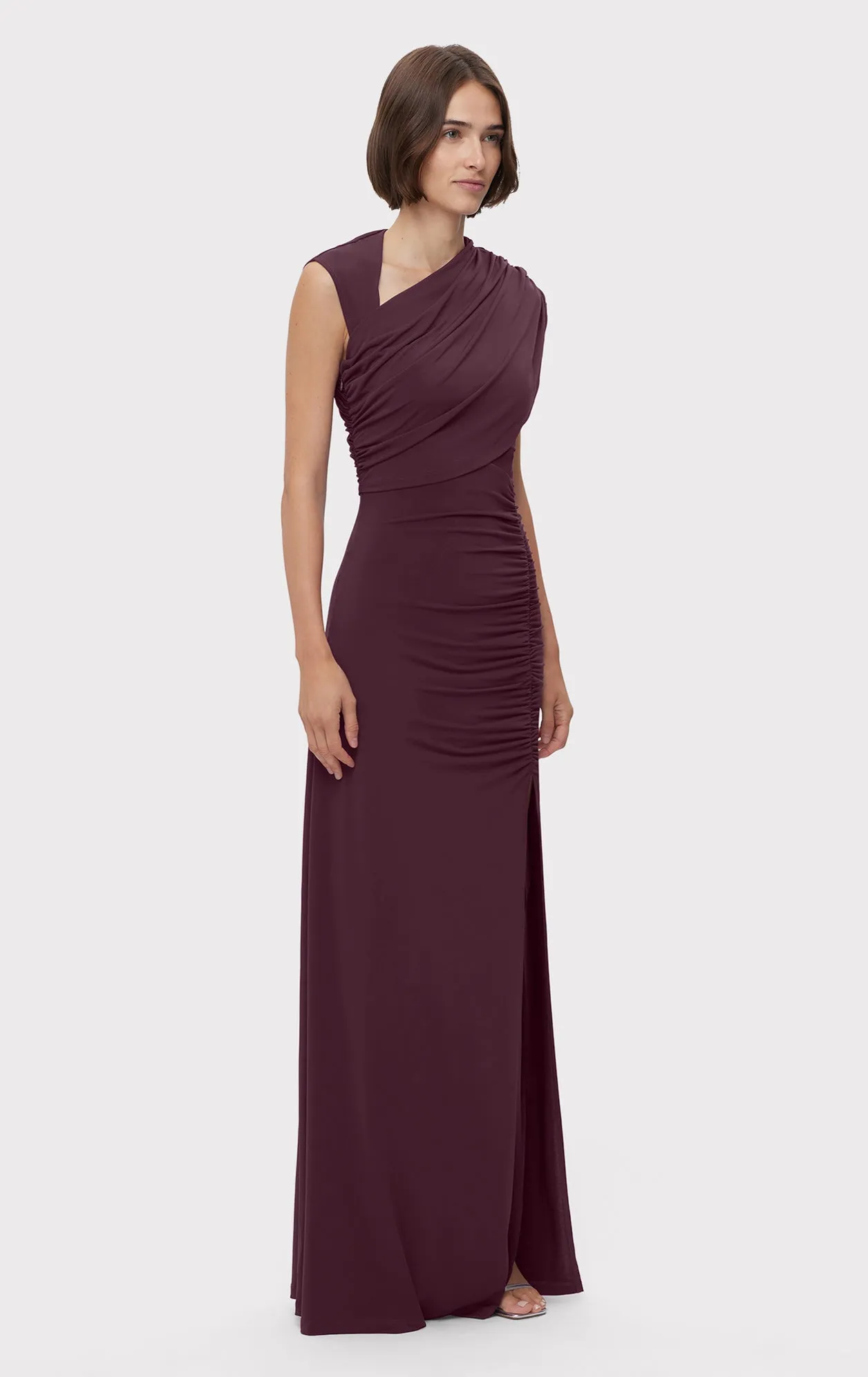 RUCHED MATTE JERSEY S/L DRAPED GOWN sold by Herve Leger product image thumbnail 2