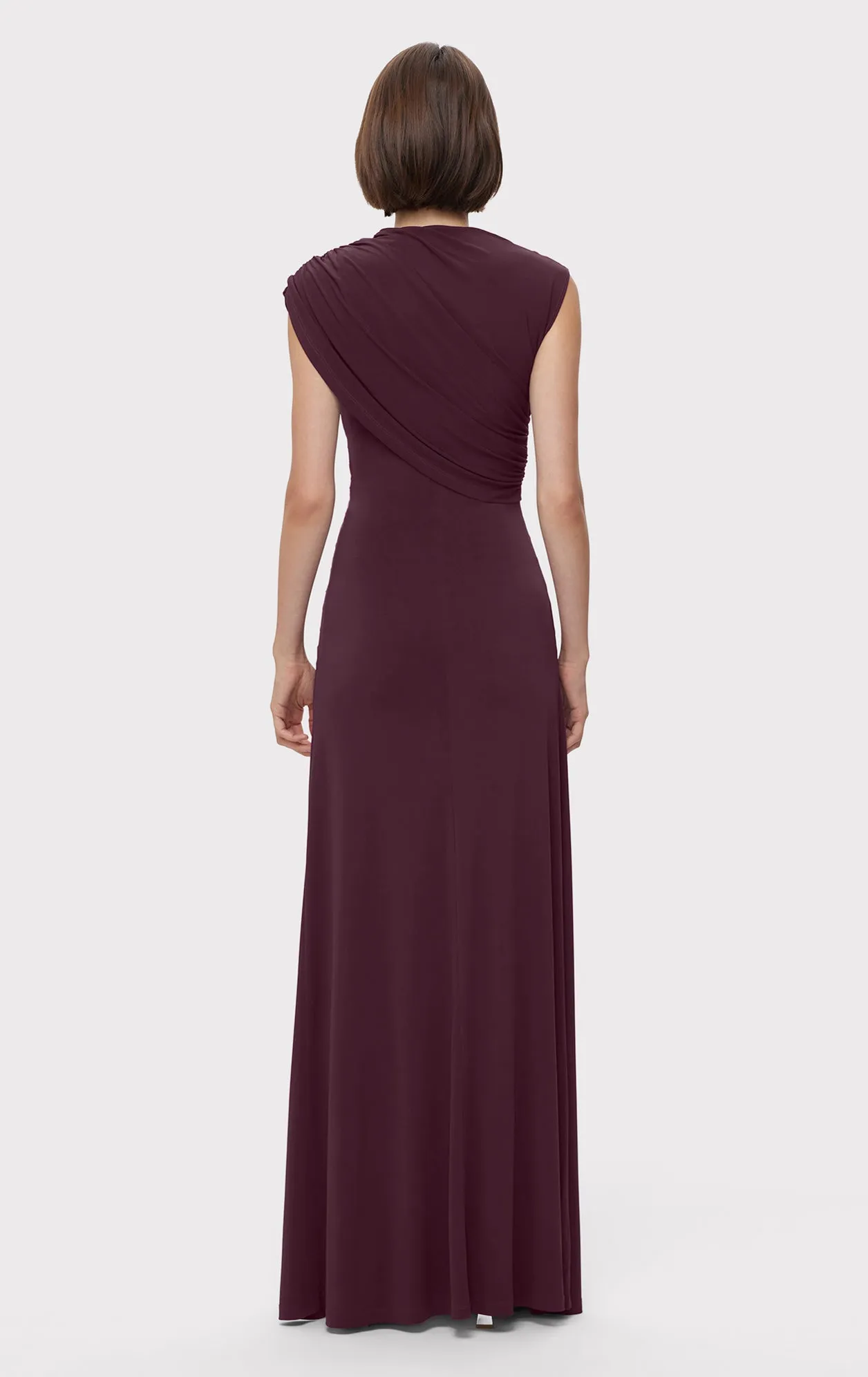 RUCHED MATTE JERSEY S/L DRAPED GOWN sold by Herve Leger product image thumbnail 3